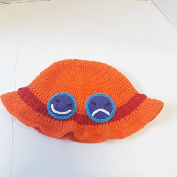 Handmade Crochet  Ace Styles Anime Cosplay Bucket Hat New